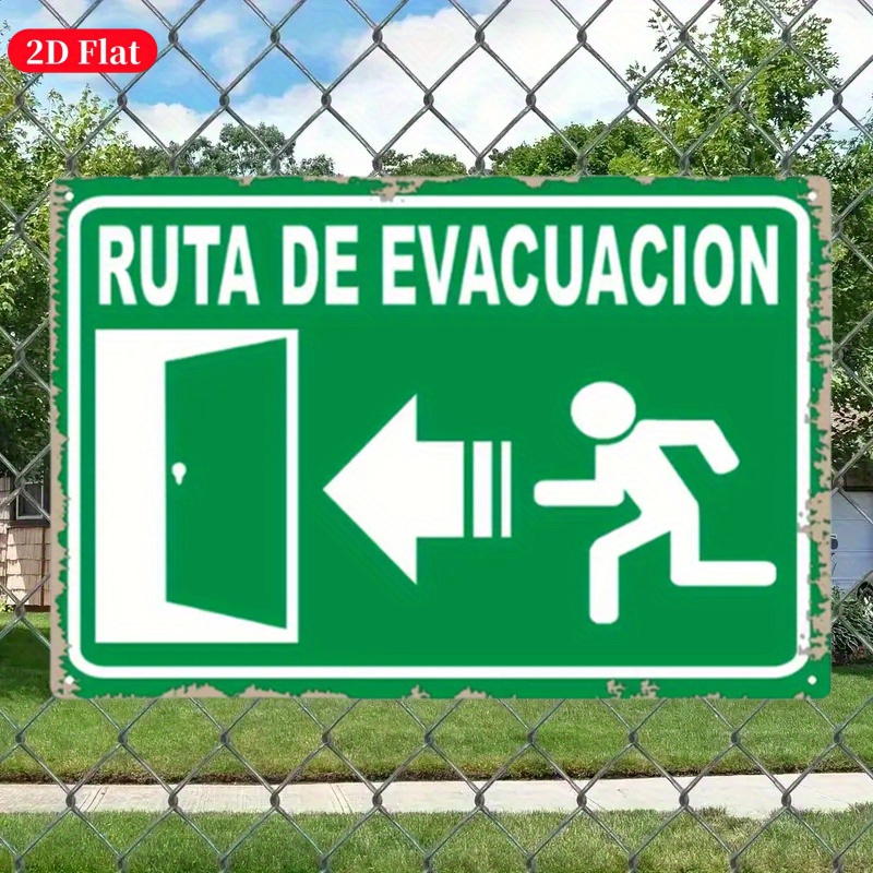 (Pintura en estaño 2D) Señal d - Emergency Exit Sign reseña y precio